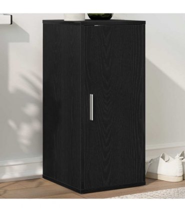 vidaXL Shoe Cabinet Black Oak 32x35x70 cm Engineered Wood — Size: 32 x 35 x 70 cm, Model: shoe cabinet with door