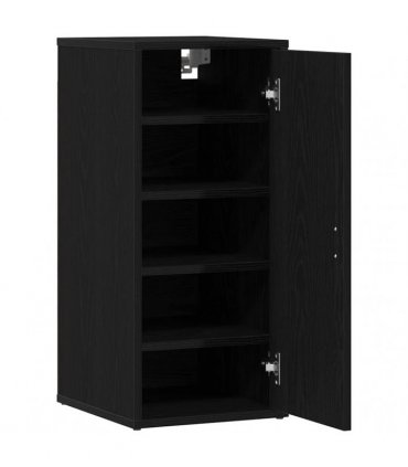 vidaXL Shoe Cabinet Black Oak 32x35x70 cm Engineered Wood — Size: 32 x 35 x 70 cm, Model: shoe cabinet with door