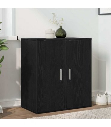 vidaXL Shoe Cabinets 2 pcs Black Oak 32x35x70 cm Engineered Wood — Size: 32 x 35 x 70 cm, Model: 2x shoe cabinet with door