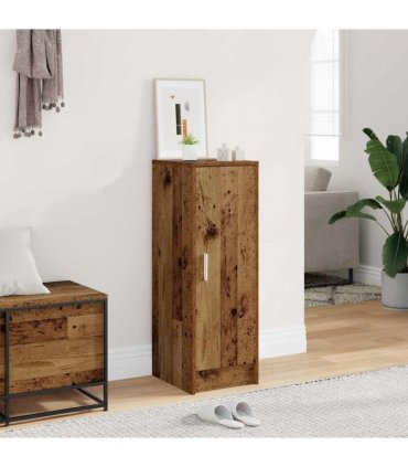 vidaXL Shoe Cabinet Old Wood 32x35x92 cm Engineered Wood — Size: 32 x 35 x 92 cm, Model: shoe cabinet with door