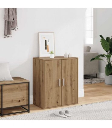 vidaXL Shoe Cabinet Artisan Oak 60x35x70 cm Engineered Wood — Size: 60 x 35 x 70 cm, Model: shoe cabinet with door