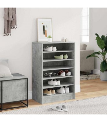vidaXL Shoe Cabinet Concrete Grey 60x35x92 cm Engineered Wood — Size: 60 x 35 x 92 cm, Model: shoe cabinet without door