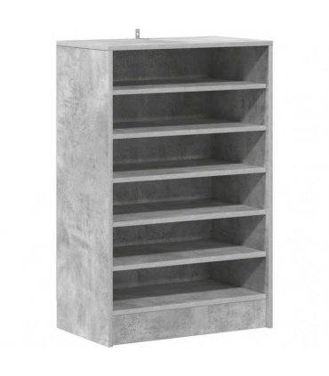 vidaXL Shoe Cabinet Concrete Grey 60x35x92 cm Engineered Wood — Size: 60 x 35 x 92 cm, Model: shoe cabinet without door