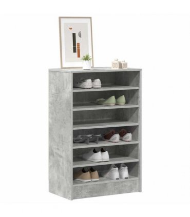 vidaXL Shoe Cabinet Concrete Grey 60x35x92 cm Engineered Wood — Size: 60 x 35 x 92 cm, Model: shoe cabinet without door