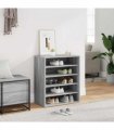 vidaXL Shoe Cabinet Grey Sonoma 60x35x70 cm Engineered Wood — Size: 60 x 35 x 70 cm, Model: shoe cabinet without door