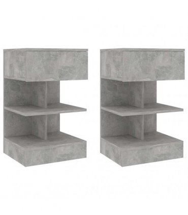 vidaXL Bedside Cabinets 2 pcs Concrete Grey 40x35x65 cm
