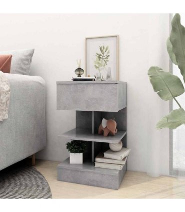 vidaXL Bedside Cabinets 2 pcs Concrete Grey 40x35x65 cm