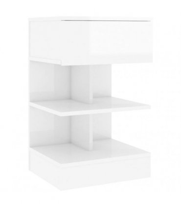 vidaXL Bedside Cabinets 2 pcs High Gloss White 40x35x65 cm
