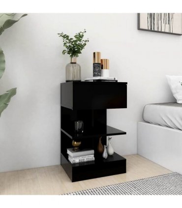 vidaXL Bedside Cabinets 2 pcs Black 40x35x65 cm