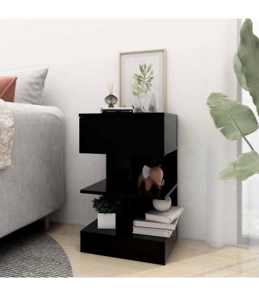 vidaXL Bedside Cabinets 2 pcs Black 40x35x65 cm