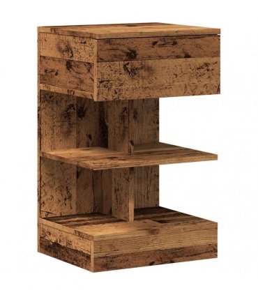 vidaXL Bedside Cabinet Old Wood 40x35x65 cm Engineered Wood