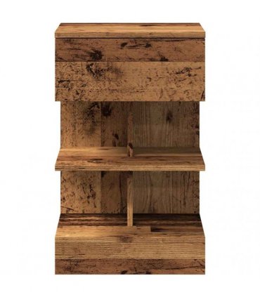 vidaXL Bedside Cabinet Old Wood 40x35x65 cm Engineered Wood