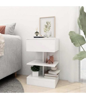 vidaXL Bedside Cabinets 2 pcs White 40x35x65 cm Engineered Wood