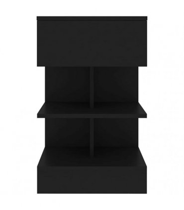 vidaXL Bedside Cabinet Black 40x35x65 cm Engineered Wood