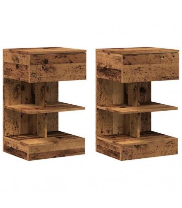 vidaXL Bedside Cabinets 2 pcs Old Wood 40x35x65 cm Engineered Wood
