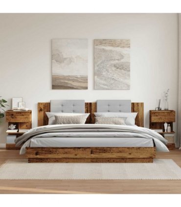 vidaXL Bedside Cabinets 2 pcs Old Wood 40x35x65 cm Engineered Wood