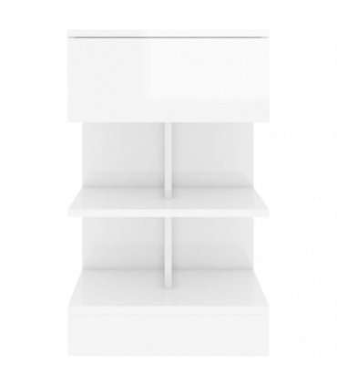 vidaXL Bedside Cabinet High Gloss White 40x35x65 cm Engineered Wood