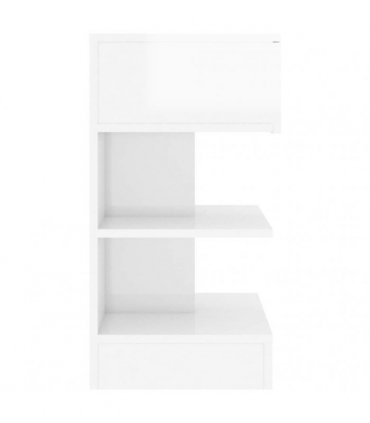 vidaXL Bedside Cabinet High Gloss White 40x35x65 cm Engineered Wood