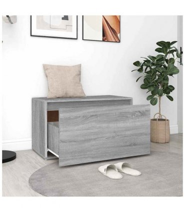 vidaXL Hall Bench | Grey Sonoma | Engineered Wood | Medium | Entryway Bench