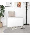 vidaXL Bench | White | Engineered Wood | 80x40x45 cm | Bench | Rectangular