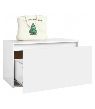 vidaXL Bench | White | Engineered Wood | 80x40x45 cm | Bench | Rectangular