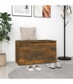 vidaXL Hall Bench | Smoked Oak | Engineered Wood | 80 cm | Entryway Bench