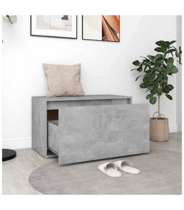 vidaXL Bench | Concrete Grey | Engineered Wood | Compact | Entryway Bench