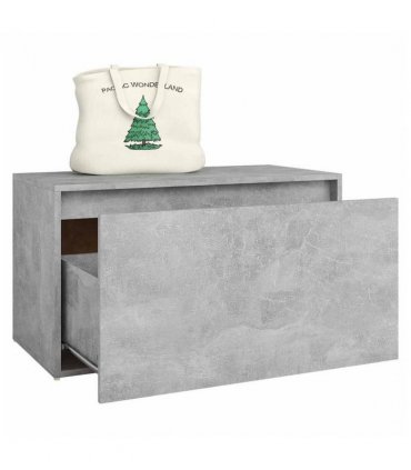 vidaXL Bench | Concrete Grey | Engineered Wood | Compact | Entryway Bench