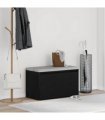 vidaXL Hall Bench Black Oak 80 x 40 x 45 cm Engineered Wood