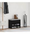vidaXL Shoe Bench with Shelf Black Oak 60 x 30 x 45 cm Engineered Wood