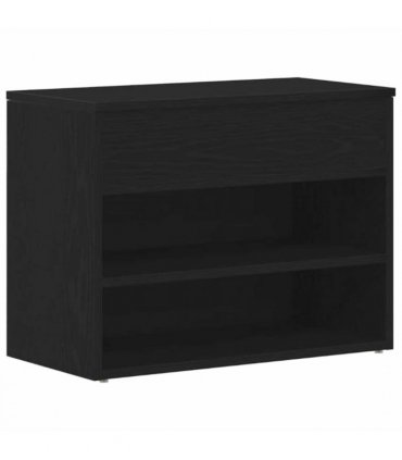 vidaXL Shoe Bench with Shelf Black Oak 60 x 30 x 45 cm Engineered Wood