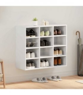 vidaXL Shoe Cabinet with Shelf White 77.5 x 30 x 67 cm Engineered Wood