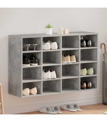 vidaXL Shoe Cabinet Concrete grey 103 x 30 x 67 cm Engineered Wood