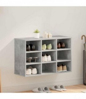 vidaXL Shoe Cabinet Concrete grey 77.5 x 30 x 51 cm Engineered Wood