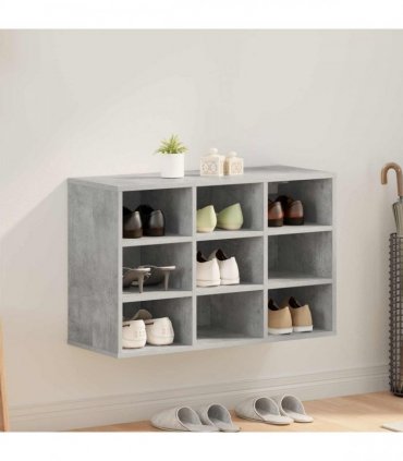 vidaXL Shoe Cabinet Concrete grey 77.5 x 30 x 51 cm Engineered Wood