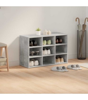 vidaXL Shoe Cabinet Concrete grey 77.5 x 30 x 51 cm Engineered Wood
