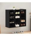 vidaXL Shoe Cabinet Black Oak 77.5 x 30 x 67 cm Engineered Wood