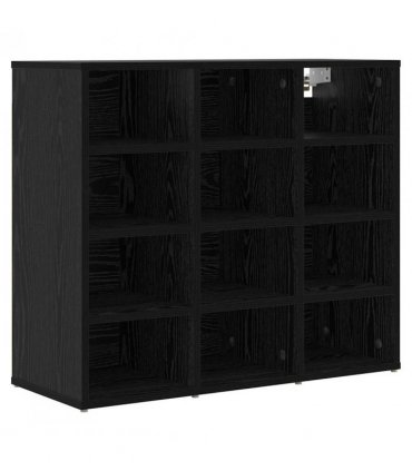 vidaXL Shoe Cabinet Black Oak 77.5 x 30 x 67 cm Engineered Wood