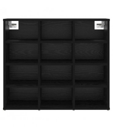 vidaXL Shoe Cabinet Black Oak 77.5 x 30 x 67 cm Engineered Wood