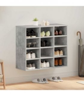 vidaXL Shoe Cabinet Concrete grey 77.5 x 30 x 67 cm Engineered Wood