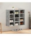 vidaXL Shoe Cabinet Concrete grey 77.5 x 30 x 67 cm Engineered Wood