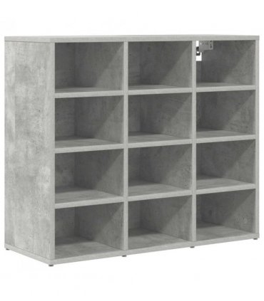 vidaXL Shoe Cabinet Concrete grey 77.5 x 30 x 67 cm Engineered Wood