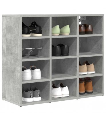 vidaXL Shoe Cabinet Concrete grey 77.5 x 30 x 67 cm Engineered Wood