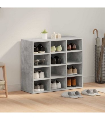 vidaXL Shoe Cabinet Concrete grey 77.5 x 30 x 67 cm Engineered Wood