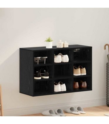 vidaXL Shoe Cabinet Black Oak 77.5 x 30 x 51 cm Engineered Wood