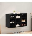 vidaXL Shoe Cabinet Black Oak 77.5 x 30 x 51 cm Engineered Wood