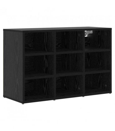 vidaXL Shoe Cabinet Black Oak 77.5 x 30 x 51 cm Engineered Wood