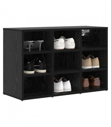 vidaXL Shoe Cabinet Black Oak 77.5 x 30 x 51 cm Engineered Wood