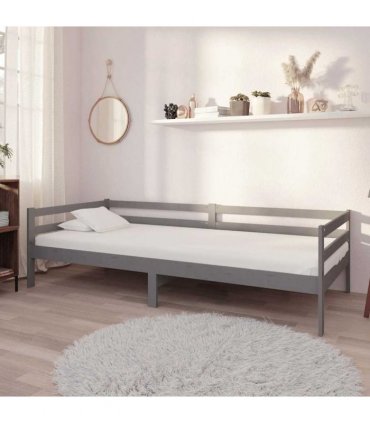 vidaXL Day Bed | Grey | Solid pine wood | 90 x 200 cm