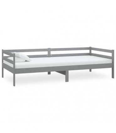 vidaXL Day Bed | Grey | Solid pine wood | 90 x 200 cm